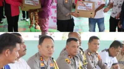 Kapolres Tanah Karo Berikan Bantuan Sosial Kepada Masyarakat Terdampak Banjir di Dusun II Desa Tongging