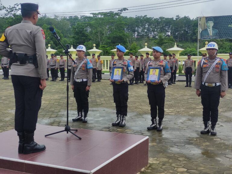 Polres PALI Gelar Upacara (PTDH) Pemberhentian Tidak Dengan Hormat  Dua Oknum Anggotanya