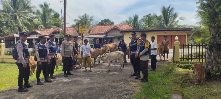 Kapolsek Tanah Abang, AKP Darmawansyah, S.H M.H, Bersama Personil Bhabinkamtibmas, Melakukan Evakuasi Hewan Ternak Masyarakat