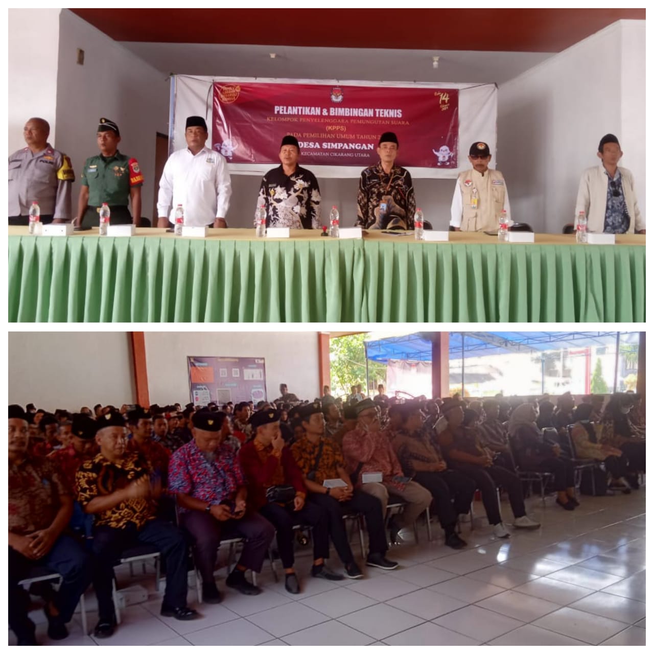 Pelantikan 469 Anggota KPPS Pemilu 2024 Di Desa Simpangan, Kecamatan Cikarang Utara Kabupaten Bekasi
