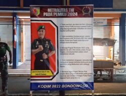 Tegaskan Netralitas, Jajaran Kodim 0822 Bondowoso Pasang Banner Netralitas TNI