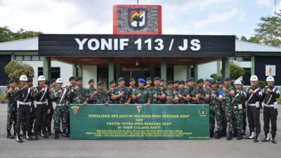 Prajurit Yonif 113/JS Terima Sosialisasi  OPS GAKTIB Waspada Wira Rencong 2024