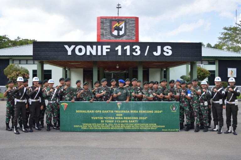 Prajurit Yonif 113/JS Terima Sosialisasi  OPS GAKTIB Waspada Wira Rencong 2024