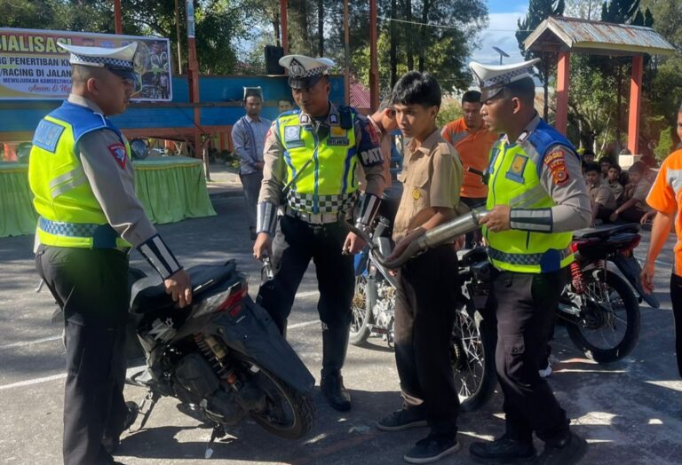 Satlantas Polres Bener Meriah Sosialisasi Dan Penertiban Knalpot Brong Di Sekolah