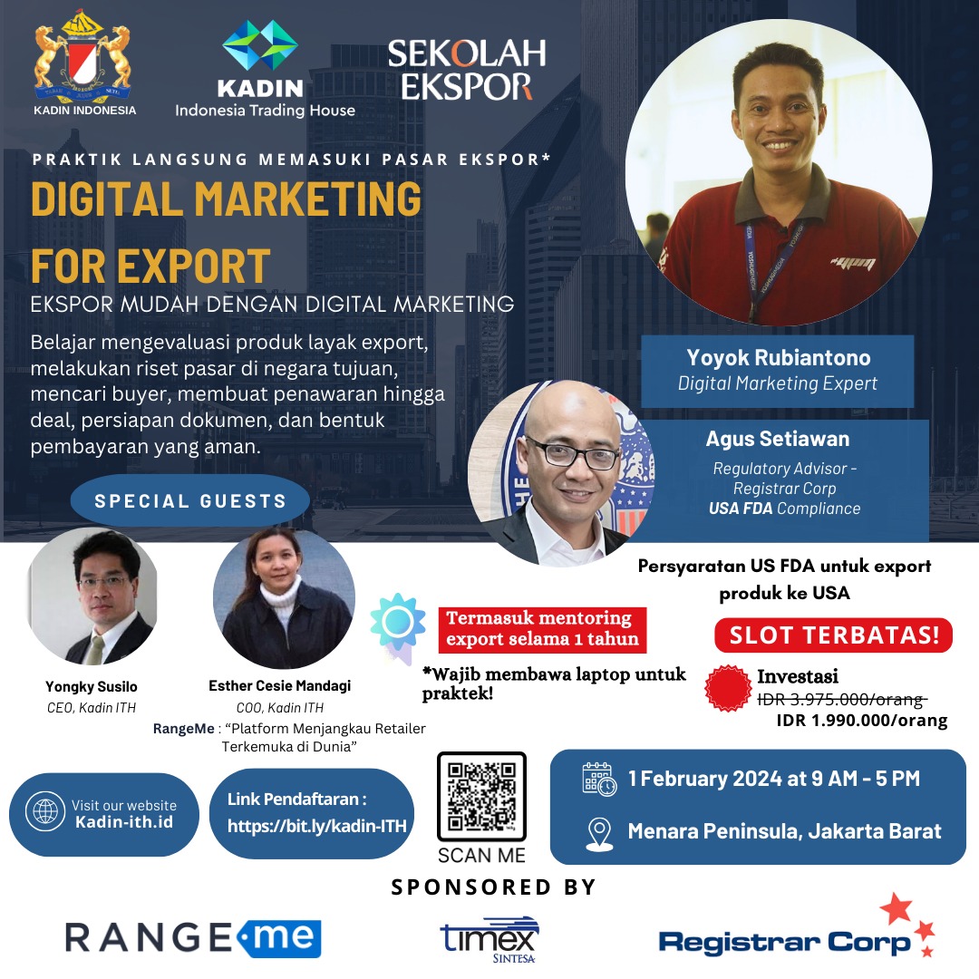Dorong Produk Indonesia Go Global, KADIN Indonesia Trading House Gelar Workshop Digital Marketing untuk Ekspor