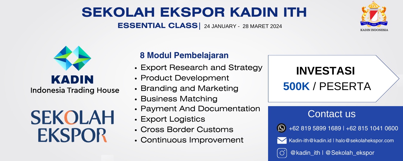 Kelas Perdana “Export Essential Class” Kadin ITH Sekolah Ekspor Dengan Metode Pembelajaran Online Asinkron (Asynchronous)