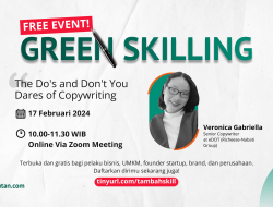 Kembali Hadir, Webinar Gratis Green Skilling Kupas Tuntas Mengenai Copywriting