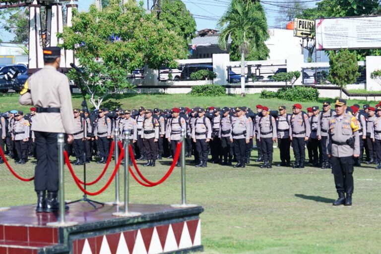 Amankan Tahap Pemungutan Suara Pemilu 2024,,Polres Lampung Utara Terjumkan 568 Personel Gabungan