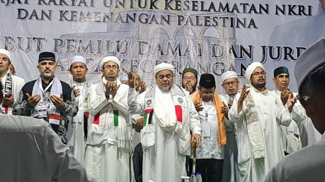 Tokoh Front Persaudaraan Islam (FPI) Habib Rizieq Shihab Serukan Umat Islam Coblos Capres 2024 No Urut 1 AMIN