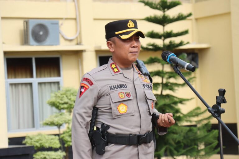 Polres PALI Menggelar Apel Penerimaan Personel Bawah Kendali Operasi (BKO)