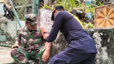 Pasca Pencoblosan Pilpres, Satgas Ban Ops Subsatgas Dokkes Polres PALI Periksa Kesehatan Petugas TPS dan Panitia Pemilu Di Wilkum Kab. PALI