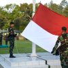 Jaga Jiwa Nasionalisme, Prajurit Badak Hitam, Laksanakan Rutinitas Upacara Bendera Hari Senin Sekaligus Gelar Pembinaan Fisik.