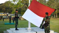 Jaga Jiwa Nasionalisme, Prajurit Badak Hitam, Laksanakan Rutinitas Upacara Bendera Hari Senin Sekaligus Gelar Pembinaan Fisik.