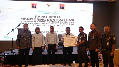 Rapat Kerja Monitoring Dan Evaluasi Kerjasama BPJS Ketenagakerjaan Dengan Kejaksaan Se-Wilayah Banten Periode Tahun 2023