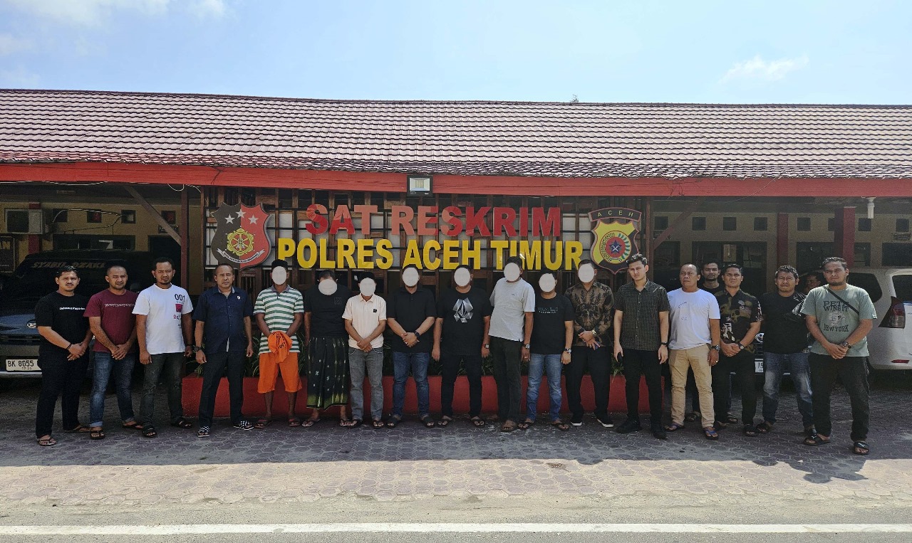 8 Pelaku Diamankan Polisi Diduga Para Pengrusakan Barang-Barang Dan Fasilitas Kantor KONI Aceh Timur