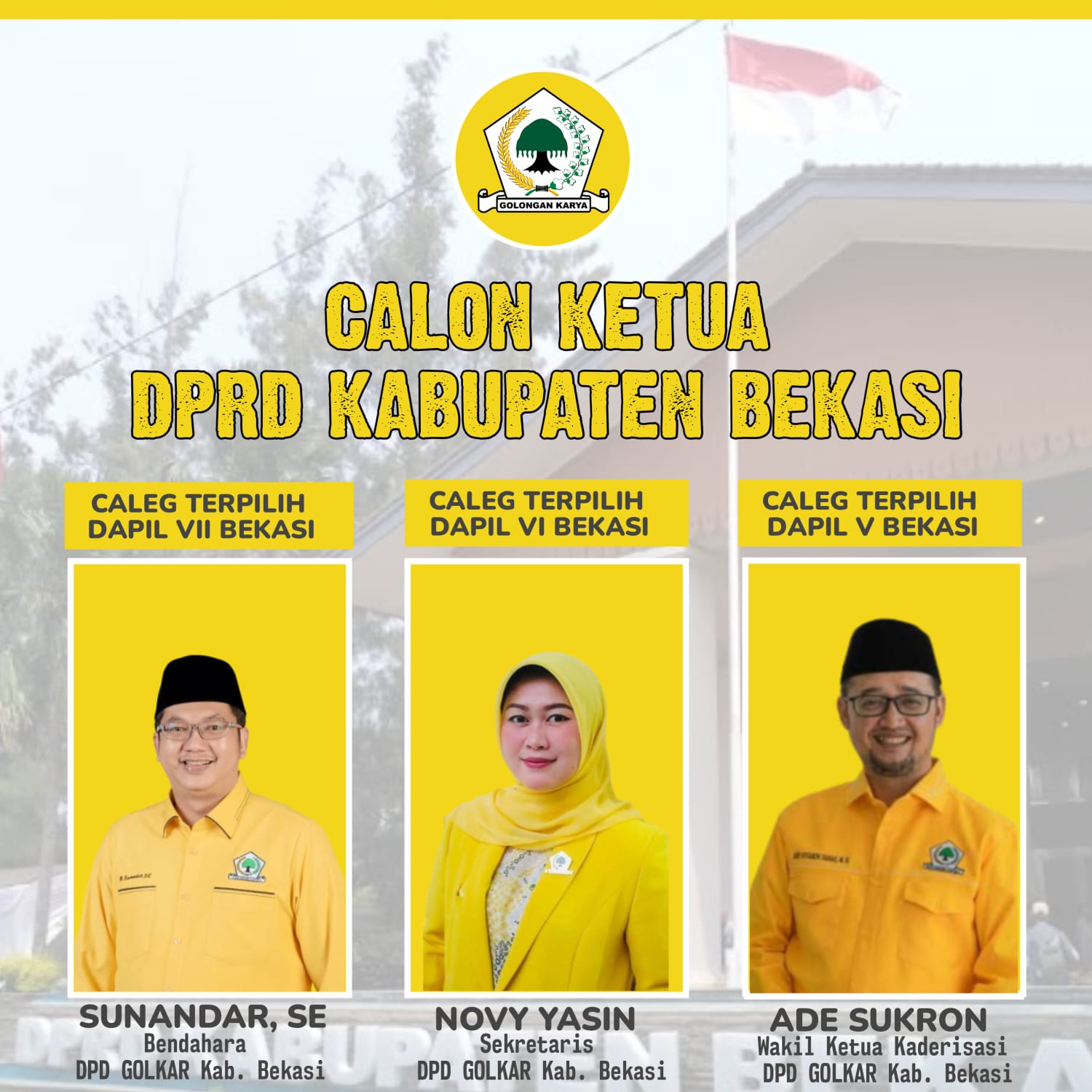 Tiga Senior Golkar Kabupaten Bekasi Berpeluang Jadi Ketua DPRD