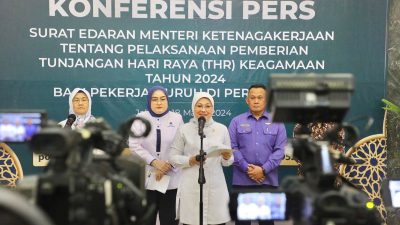 Terbitkan SE THR Keagamaan 2024, Menaker: THR Harus Dibayar Penuh, Tak Boleh Dicicil