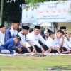 Penjabat (Pj) Bupati Lampung Utara, Drs.Aswarodi,M.Si.,Bersama Forkopimda Melaksanakan Sholat,Id , di Halaman Pemda Lampung Utara