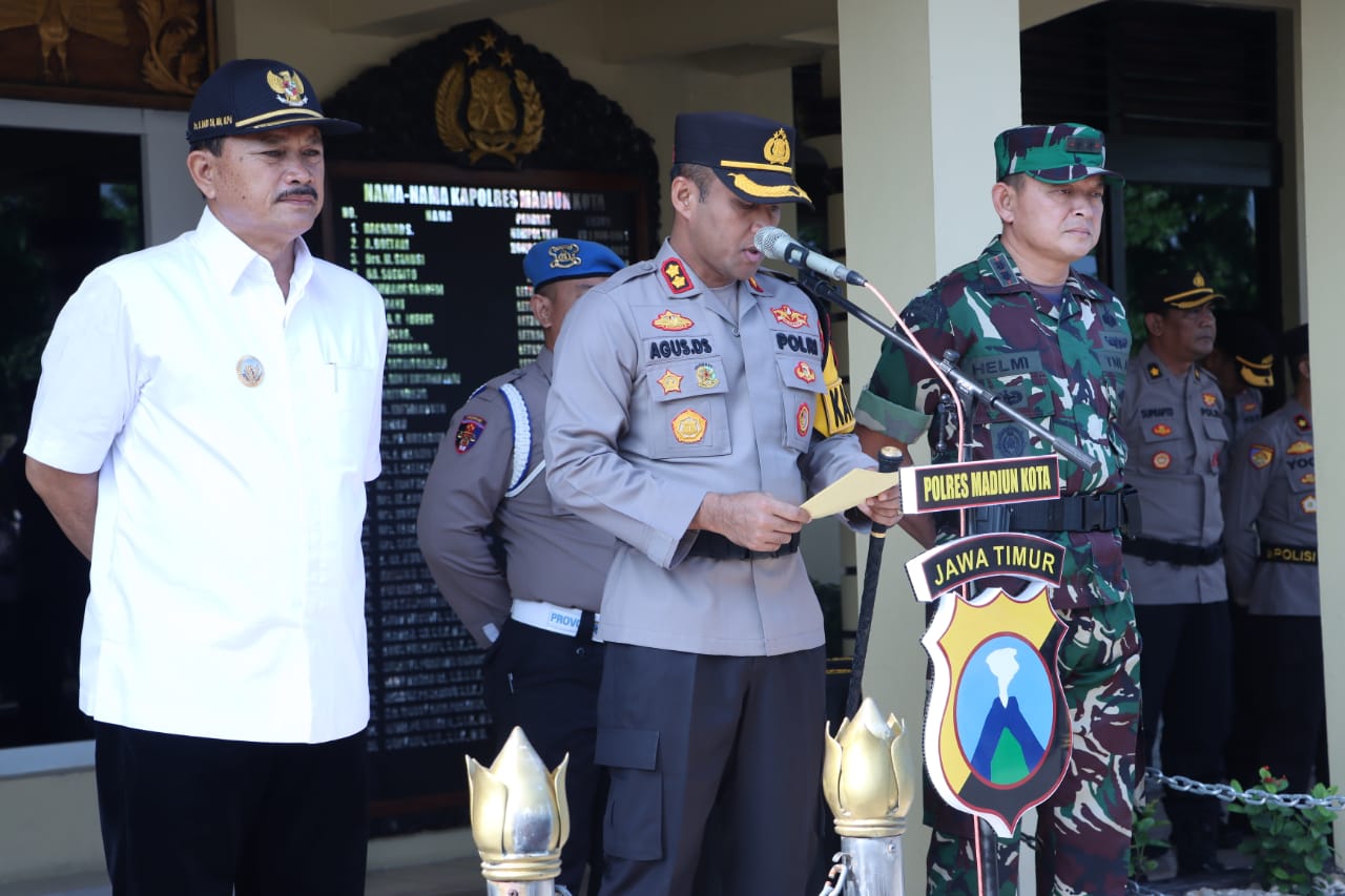 Jelang Idul Fitri, Polres Madiun Kota Gelar Apel Operasi Ketupat Semeru 2024