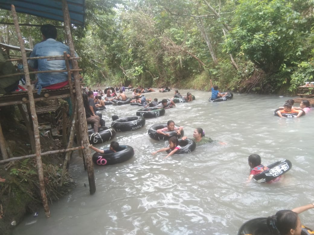 Polsek Penukal Abab Monitoring Tempat Wisata Sungai Paye Biru di Desa Betung Selatan