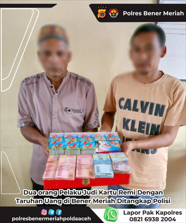 Dua Pelaku Judi Kartu Remi Ditangkap Polisi Beserta Barang Bukti 