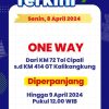 One Way Tol Cipali-Kalikangkung Diperpanjang Hingga Selasa 9 April Pukul 12.00 WIB