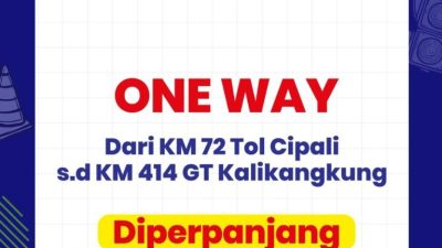 One Way Tol Cipali-Kalikangkung Diperpanjang Hingga Selasa 9 April Pukul 12.00 WIB