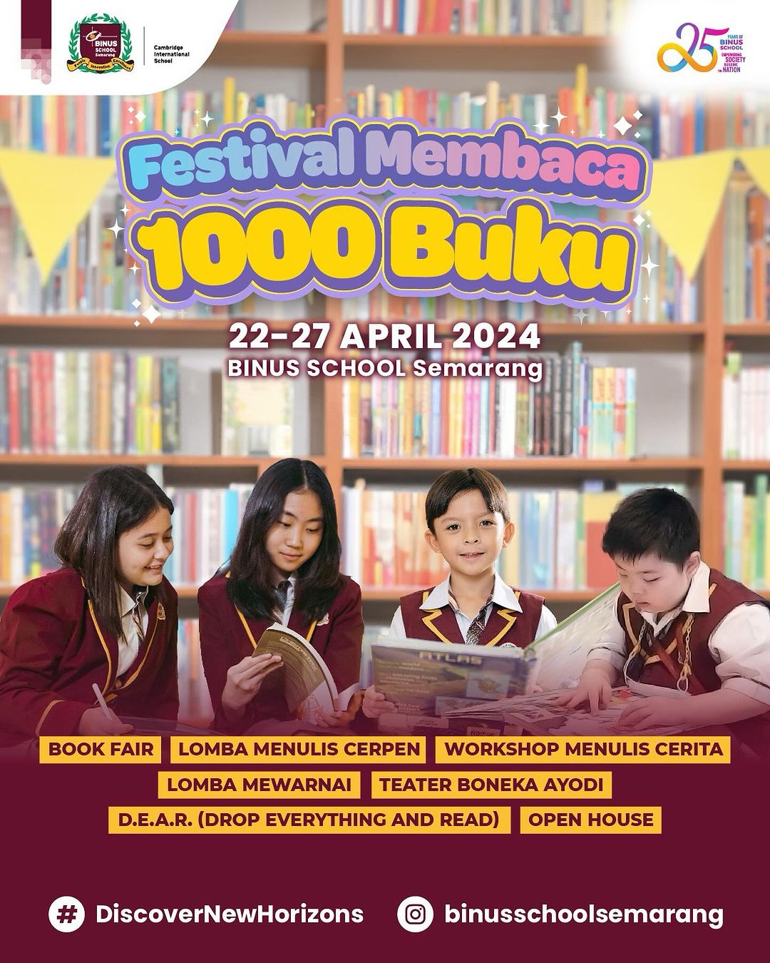 Ajak Siswa Meningkatkan Minat Baca, BINUS SCHOOL Semarang Adakan Festival Membaca 1000 Buku