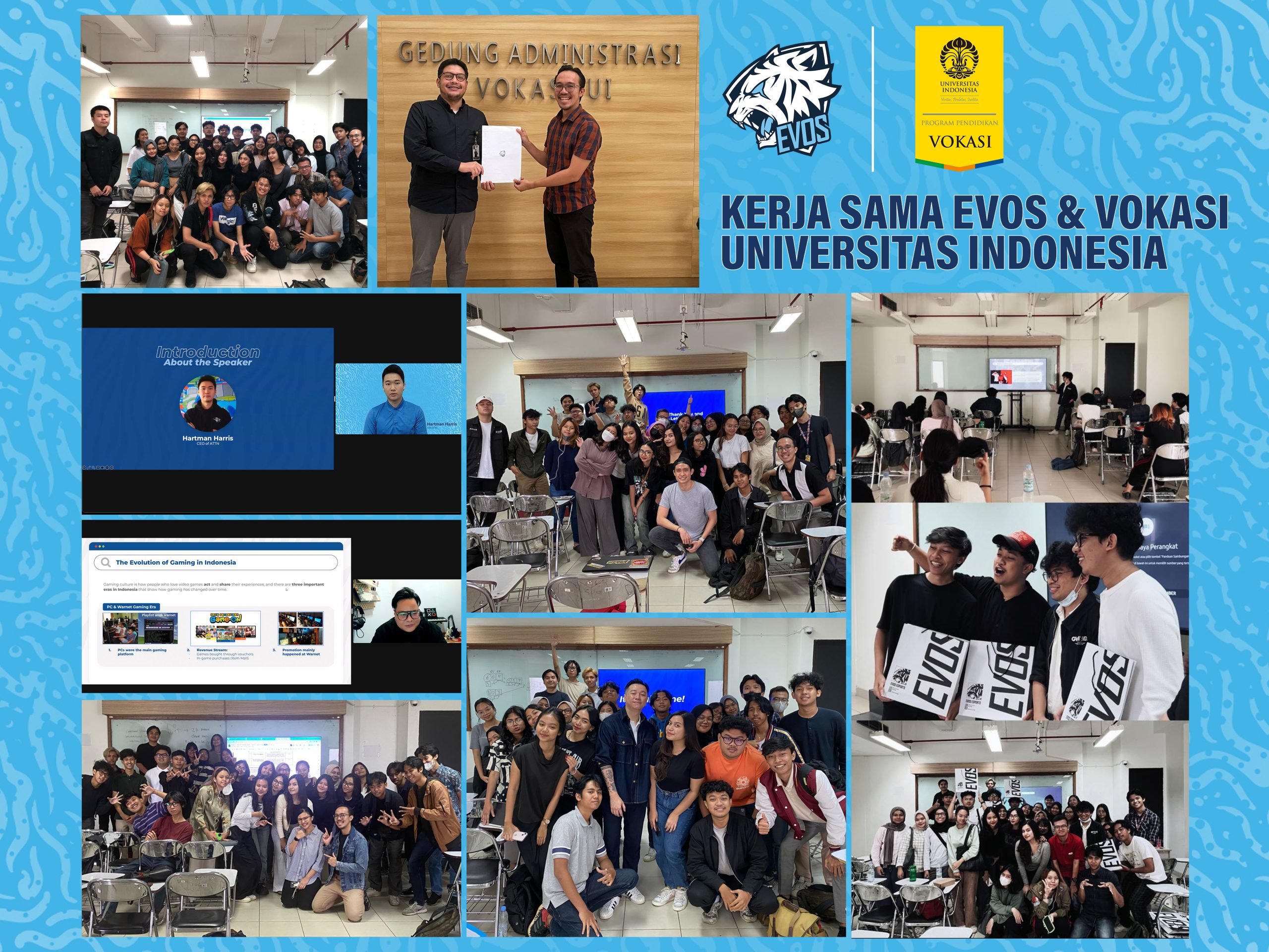 EVOS dan Produksi Media Vokasi UI Melangkah Bersama untuk Membangun Jejak Mahasiswa di Dunia Esports.