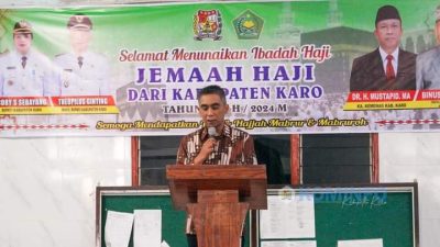 Wakil Bupati Karo Berangkatkan Calon Jemaah Haji Kabupaten Karo Tahun 1445 Hijriah/ 2024 Masehi