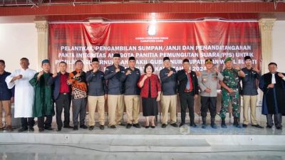 Bupati Karo Hadiri Acara Pelantikan dan Pengambilan Sumpah Anggota PPS untuk Pemilihan Kepala Daerah Tahun 2024