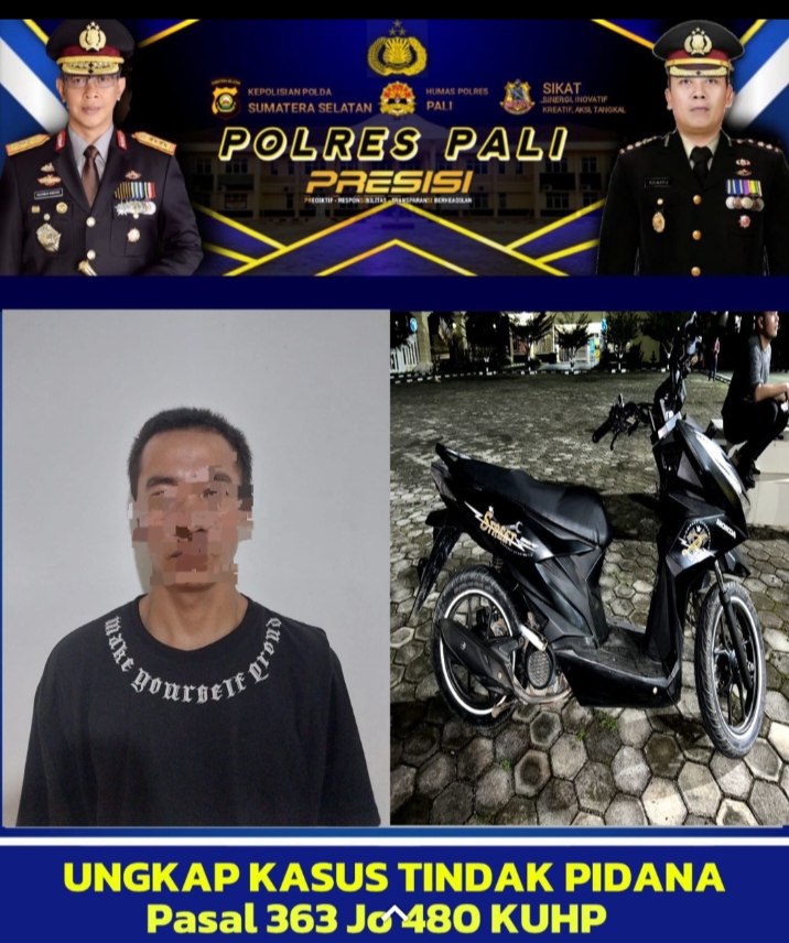 Pelaku Pencuri Motor Honda Beat di Parkiran Rumah Makan Sejahtera PALI Berhasil di Ringkus Polisi