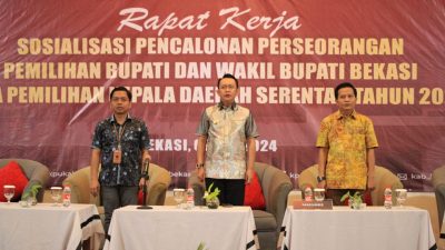 Raker Sosialisasi Calon Perseorangan, Pj Bupati Bekasi Optimistis Pilkada Kabupaten Bekasi Berjalan Kondusif