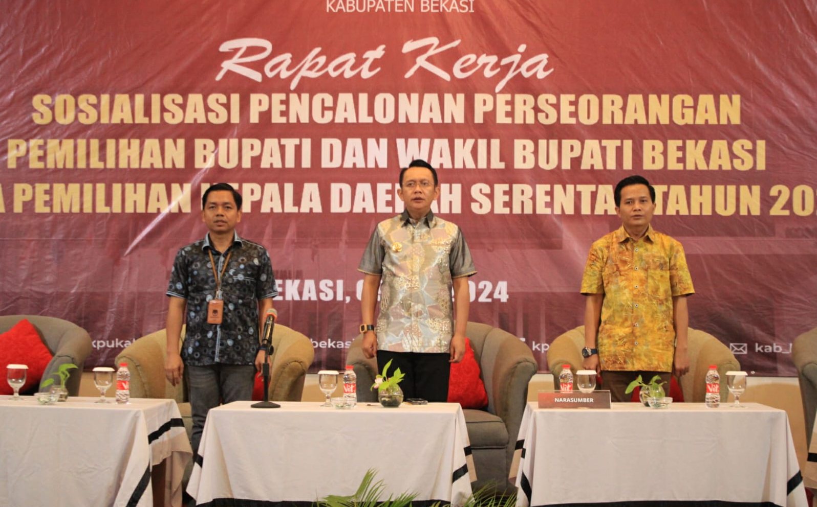 Raker Sosialisasi Calon Perseorangan, Pj Bupati Bekasi Optimistis Pilkada Kabupaten Bekasi Berjalan Kondusif