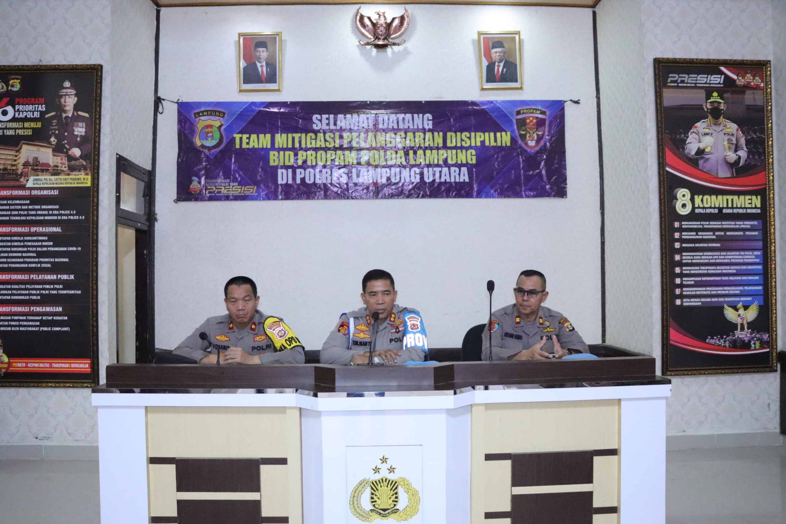 Polres Lampung Utara Terima Kunjungan Tim Mitigasi Pelangaran Disiplin Bid Propam Polda Lampung