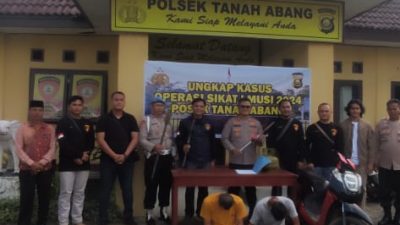 POLSEK TANAH ABANG GELAR PRESS RELEASE OPERASI SIKAT MUSI I 2024