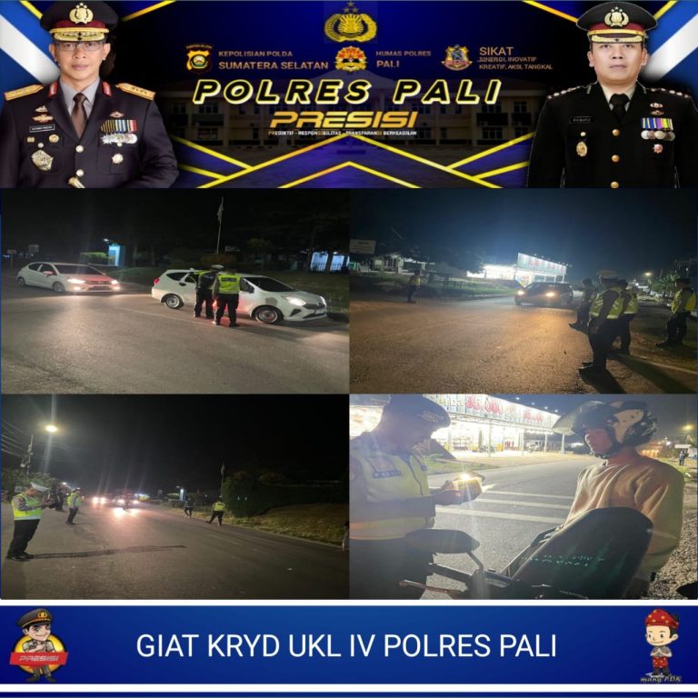 Tim UKL IV Polres PALI Laksanakan Kegiatan  Rutin Yang di Tingkatkan (KRYD) Razia Surat-Surat kendaraan Baik Roda Dua (R2) Maupun Roda Empat (R4) Yang Melintas di Jalan Merdeka