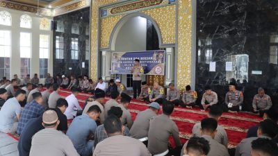 Polres PALI Menyelenggarakan kegiatan Pembinaan Rohani dan Mental (BINROHTAL) Serta Doa Bersama di Masjid Asadiyah