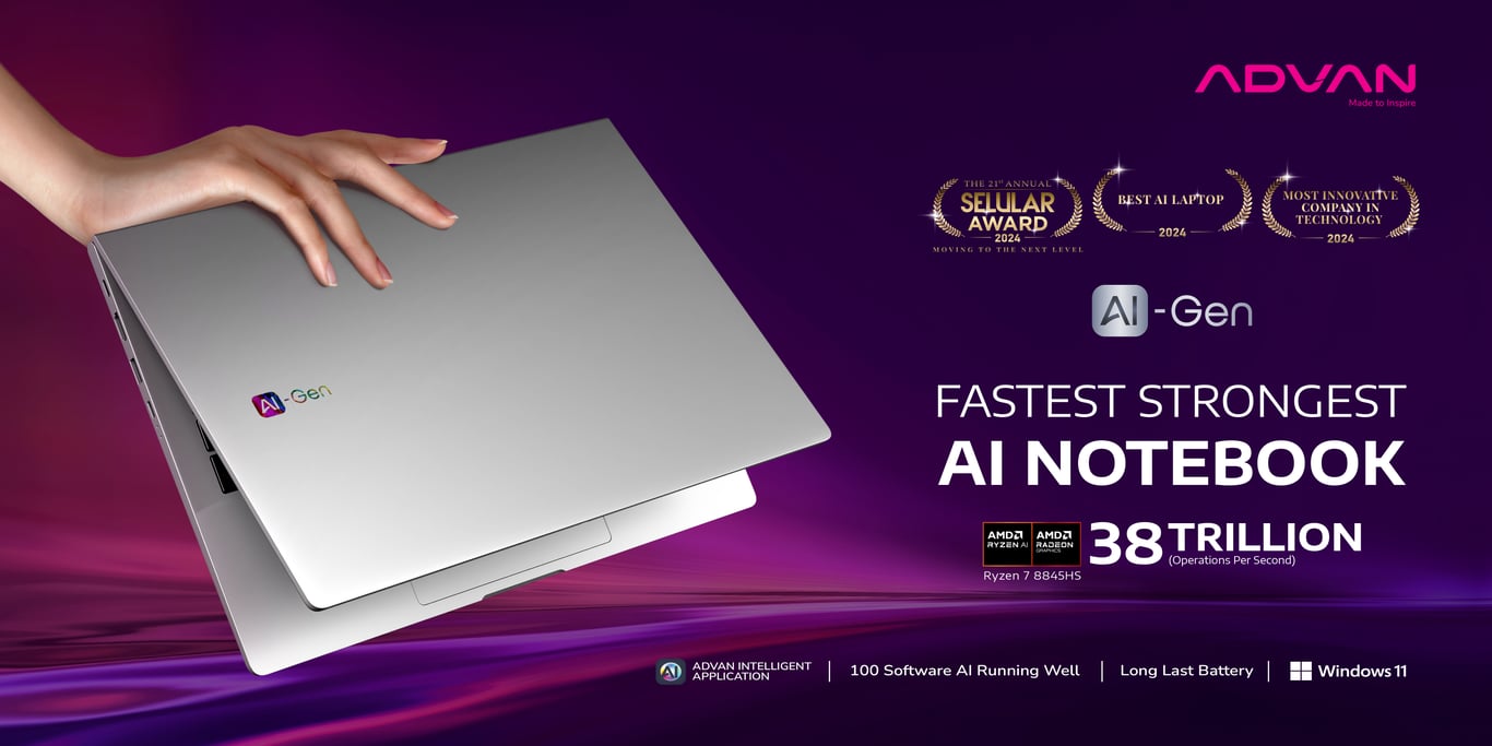 ADVAN AI-Gen Peraih Best AI Laptop Selular Award 2024