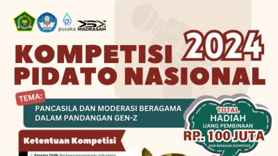 Kemenag Gelar Kompetisi Pidato Nasional Siswa Bertema Pancasila dan Moderasi Beragama, Total Hadiah Rp100Juta