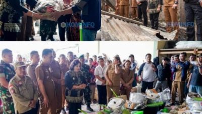 Bupati Karo, Cory Sebayang Serahkan Bantuan kepada Korban Bencana Kebakaran di Desa Dokan