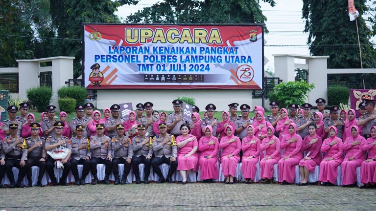 Hari  Bhayangkara,  39  Personel Polres Lampung Utara  Naik Pangkat