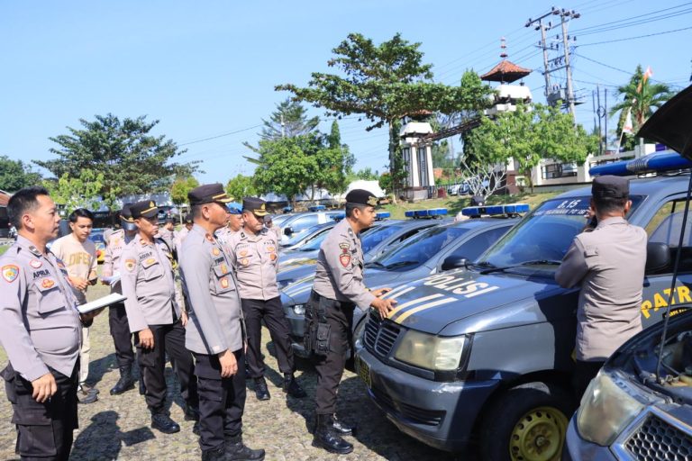 Jelang  Pilkada 2024, Polres Lampung Utara  Cek Kendaraan  Dinas