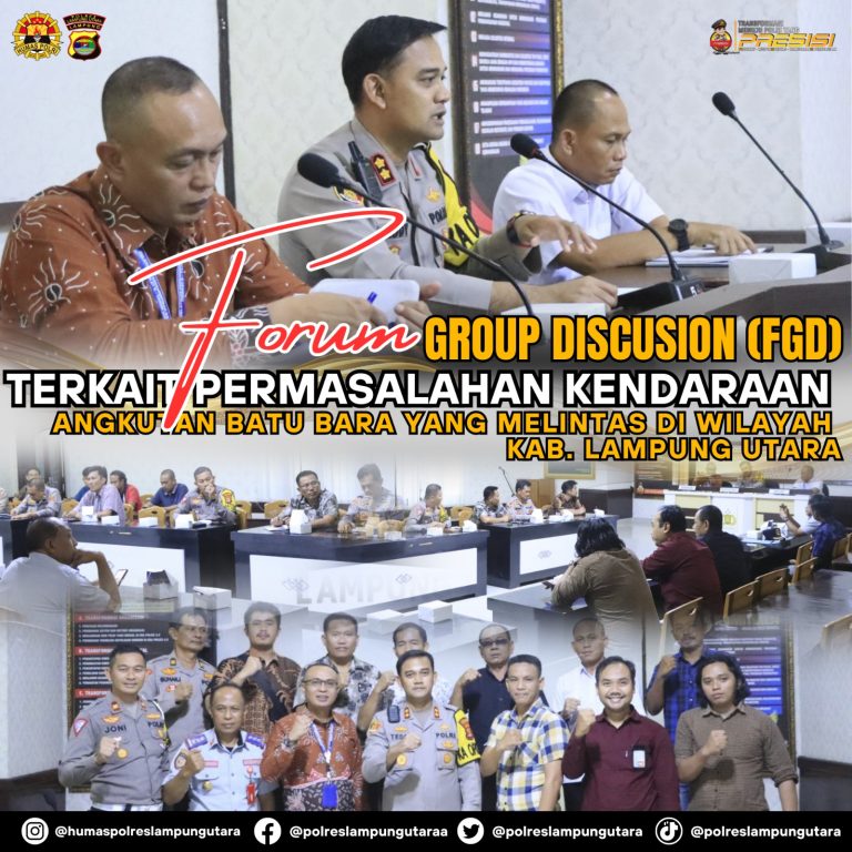 Polres Lampung Utara  Gelar  FGD Terkait Permasalahan  Kendaraan  Angkutan  Batu Bara