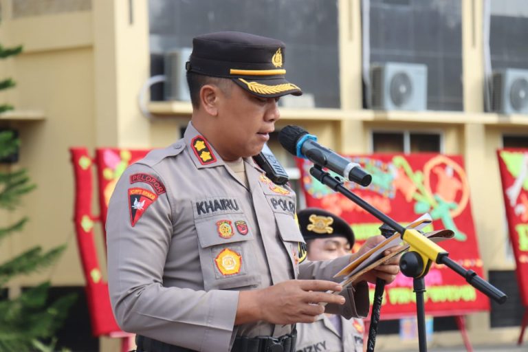 Kapolres PALI AKBP Khairu Nasrudin,S.I.K, M.H Pimpin Apel Kenaikan Pangkat Personil