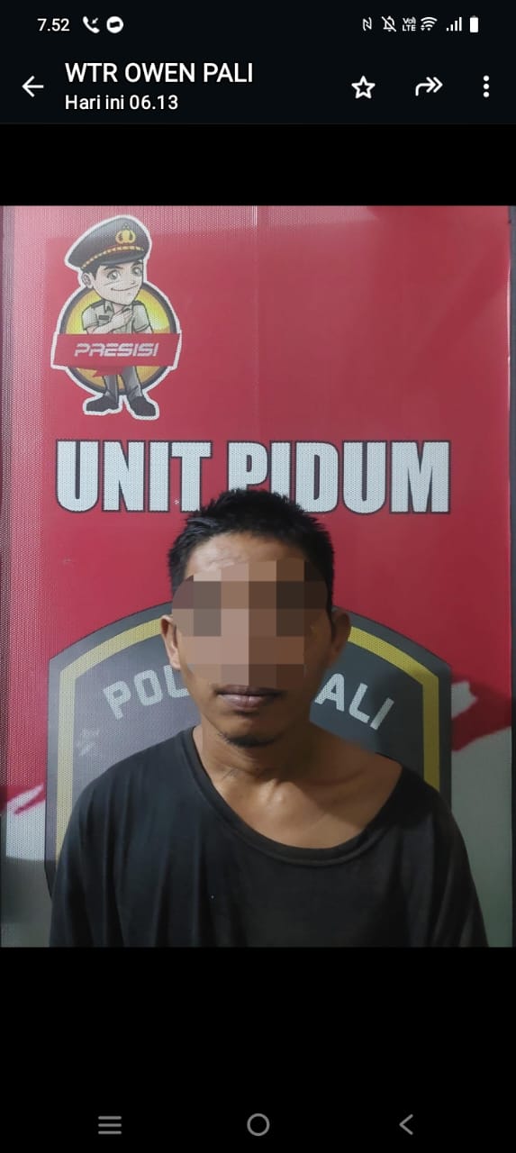 Satuan Reserse kriminal Polres PALI Berhasil Amankan Tersangka ES (29)Tahun Warga Desa Spantan Jaya