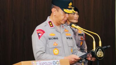 Kapolda Irjen A Rachmad Wibowo Pimpin Serah Terima 4 Pejabat Utama dan 4 Kapolres Jajaran