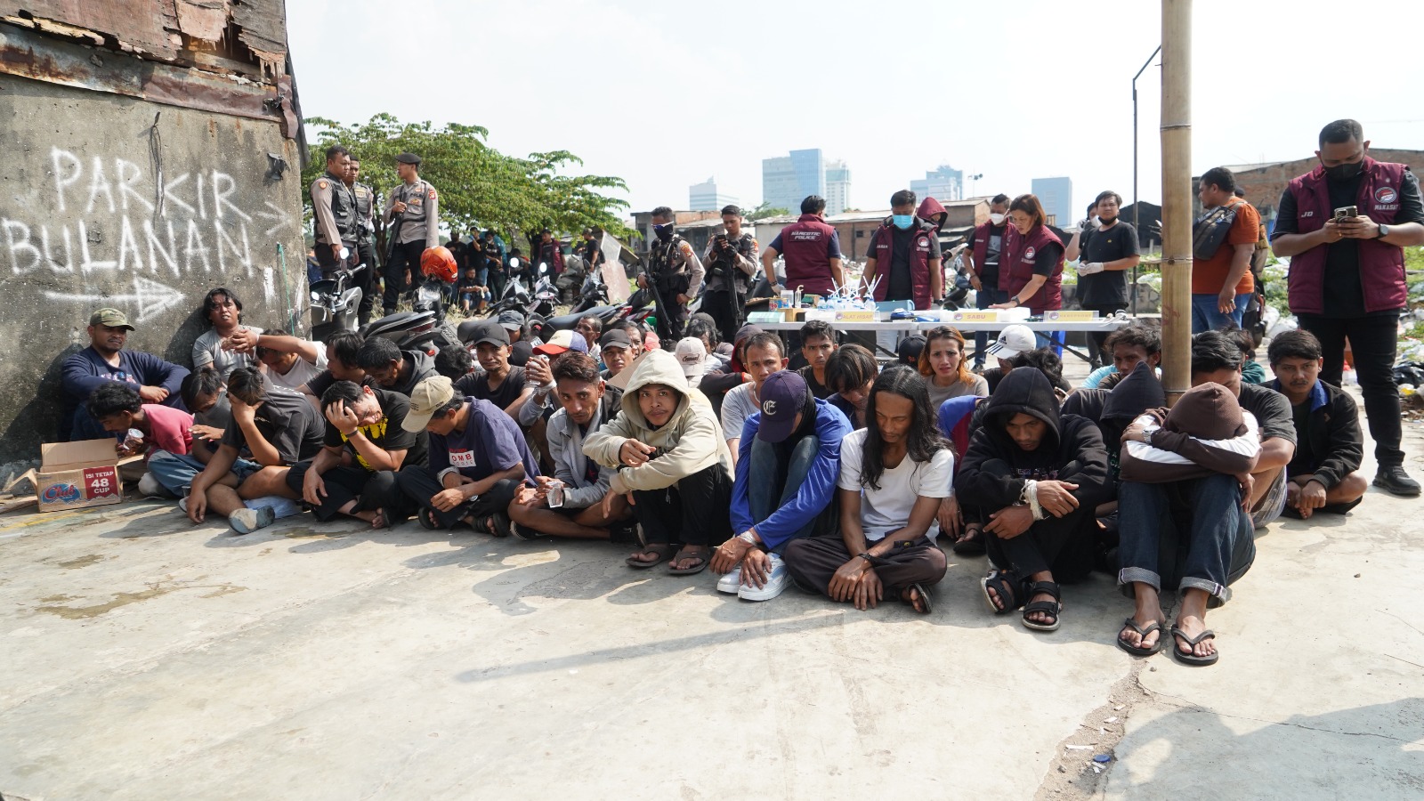 Seringkali Digrebek, Polisi Kembali Amankan 42 Pelaku Pengguna Narkoba di Kampung Boncos