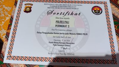 Polres PALI Sabet Penghargaan Bergengsi dari Polda Sumsel dan Humas Polri