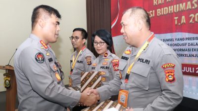 Rakernis Bidang Humas Polda Sumsel, Kombes Sunarto Berikan Tropi, Piagam Kasi Humas Berprestasi dan Pemenang Lomba